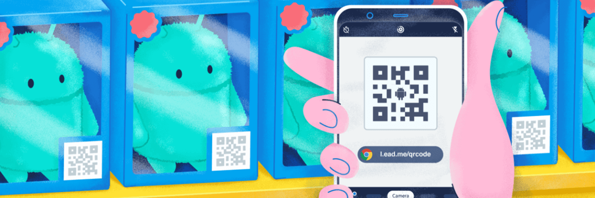 How to scan QR Codes with Android phone illustration.
